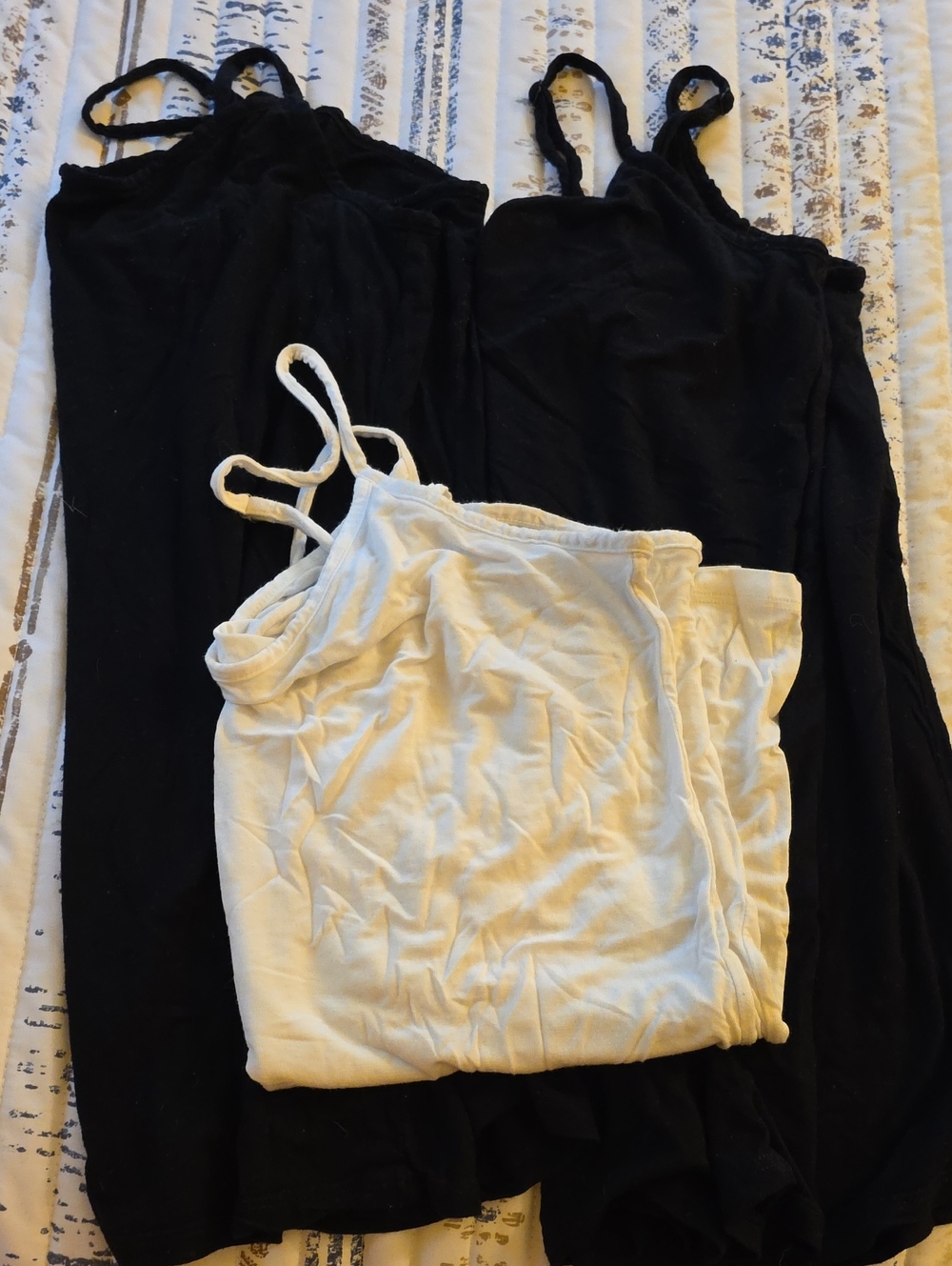 Set of Black and White Cotton Camisoles - Simple Staple Tanks